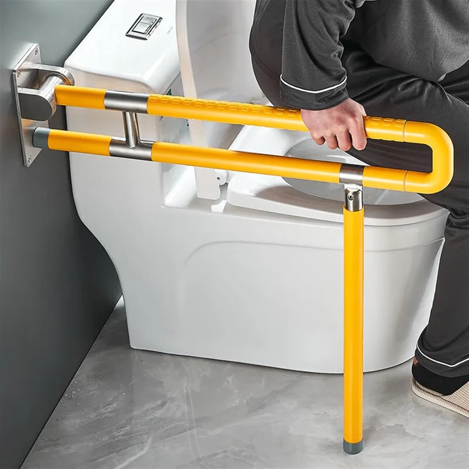 Barra Abatible Baño Pasamanos for inodoro, barras de seguridad for personas mayores, plegable, antideslizante, for baño, marco soporte for, suministros for(75CM)