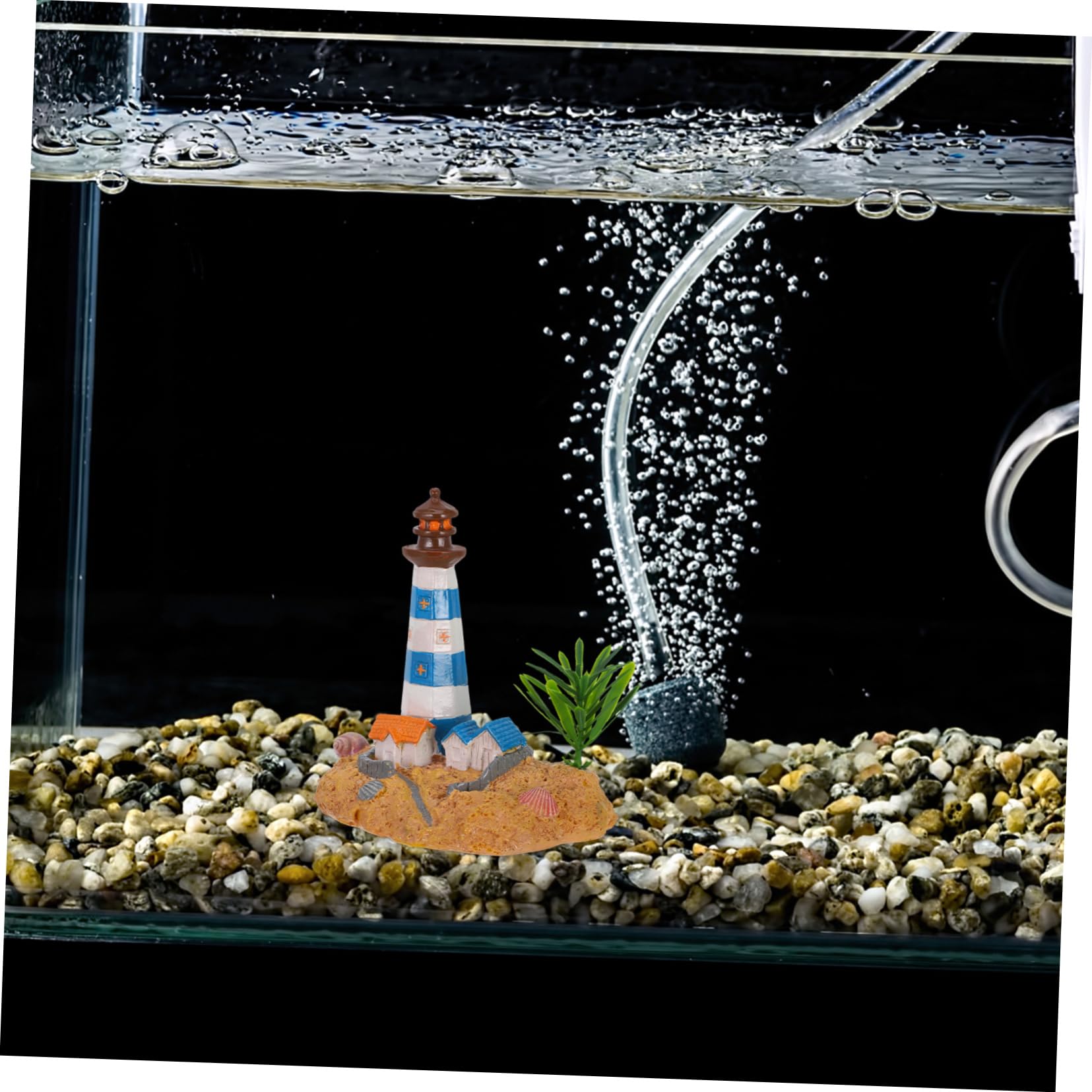 PRETYZOOM 5 Piezas Adornos de Acuario decoración del Faro del Patio Cueva de Decoraciones de Acuario Decoración Acuario Adorno Acuario decoración del jardín Faro Micro Paisaje Resina