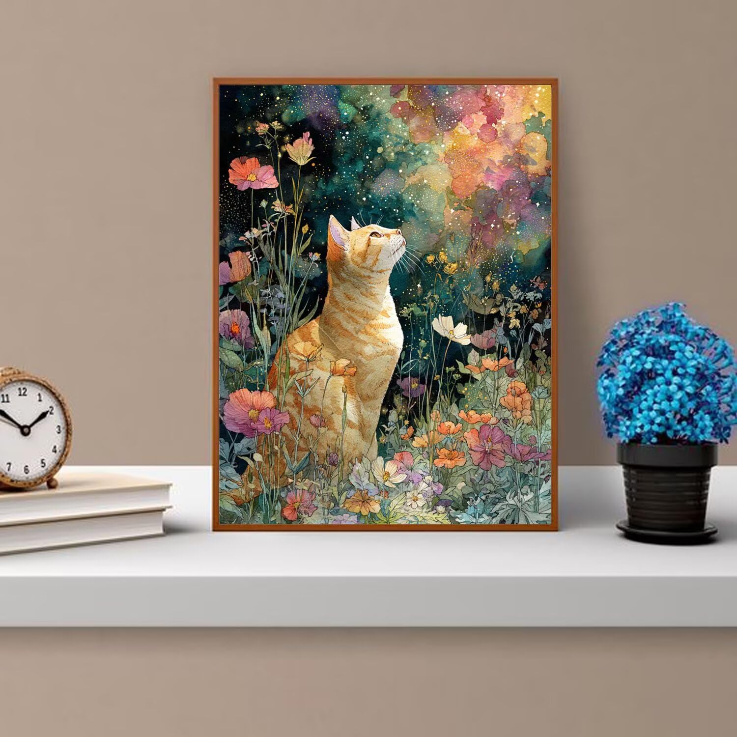 Dipingere con i Numeri Adulti gatto, Fiori Dipingere con i Numeri Bambini DIY Kit, Set Premium con Pennelli, Decorazione Casa & Creativo Regalo di Compleanno, Attività di Tempo libero 90x120cm z-284