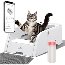 Self Cleaning Litter Box, Upgraded Automatic Cat Litter Box Self Cleaning with APP Control, Large Open Design for Single/Multiple Cats, Anti Pinch and Odorless