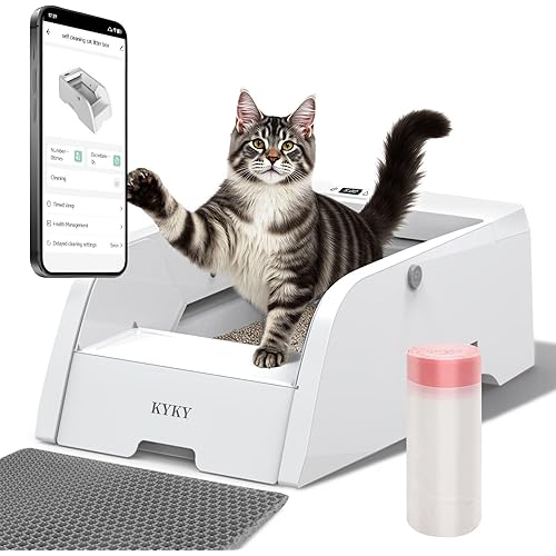 Self Cleaning Litter Box, Upgraded Automatic Cat Litter Box Self Cleaning with APP Control, Large Open Design for Single/Multiple Cats, Anti Pinch and Odorless