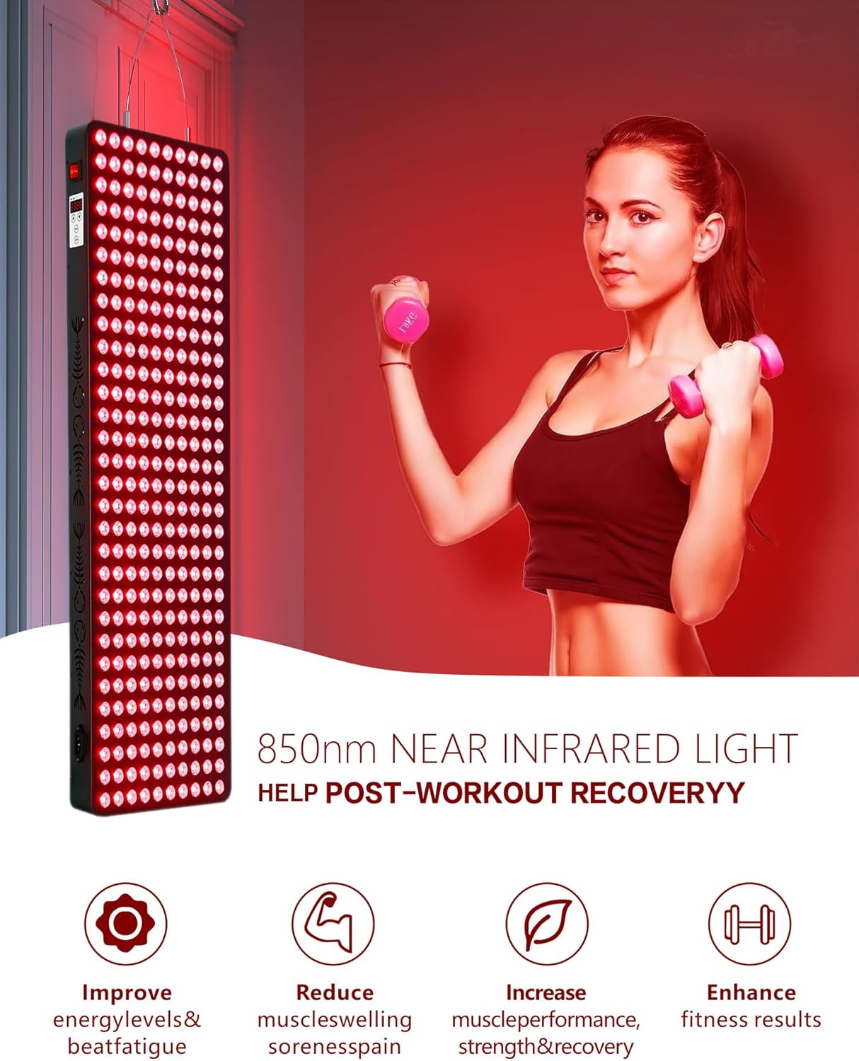 Red Light Therapy for Body Face,Extra Large Infrared Red Light Therapy Panel Full Body for Pain Relief,LED 660nm Red Light Panel & 850nm Near-Infrared Therapy Device (300 LEDs - 1500W)