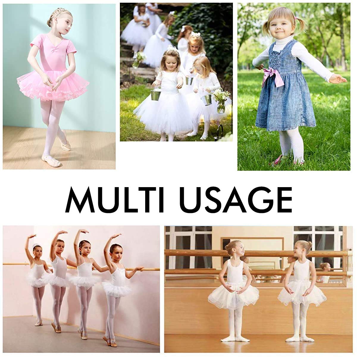 Ballettstrumpfhose Mädchen 2er Pack Ballett Strumpfhose Kinder Tanzstrumpfhose Mädchen für Ballett Gymnastik Tanz Sport