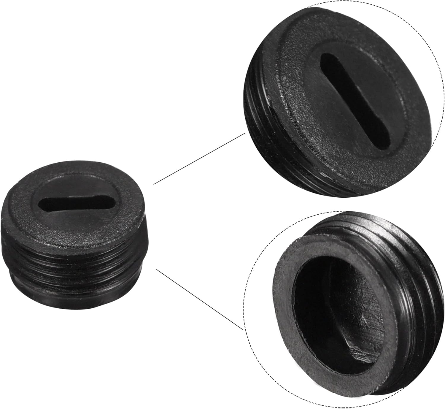 MECCANIXITY Carbon Brush Holder Cap Motor Electric Brush Plastic Cover Thread Black 12mm OD 6.7mm Height, Pack of 2
