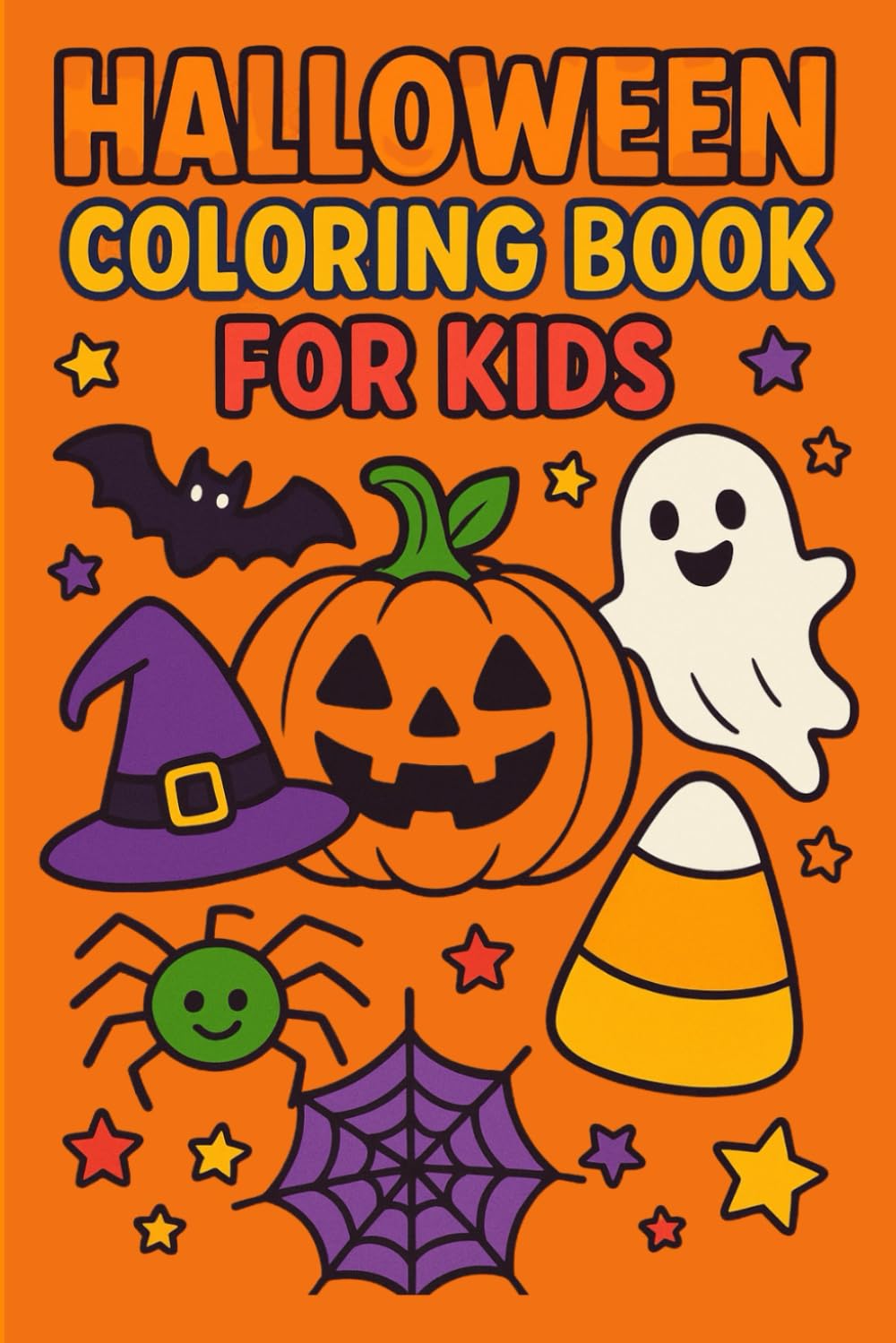 Halloween Coloring Book for Kids Ages 4-8 – 42 Fun Illustrations to Color in 6x9 Inch Format: Spooky Pumpkins, Cute Witches, Friendly Ghosts, and Trick or Treat Adventures