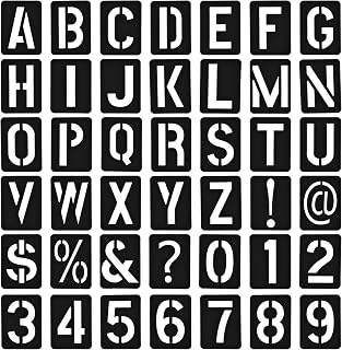 42pcs Letter Stencils for Painting, 3 Inch Black Reusable Spray Paint Stencil Templates, Alphabet Stencils for Wall Wood Fabric Signage Door Porch
