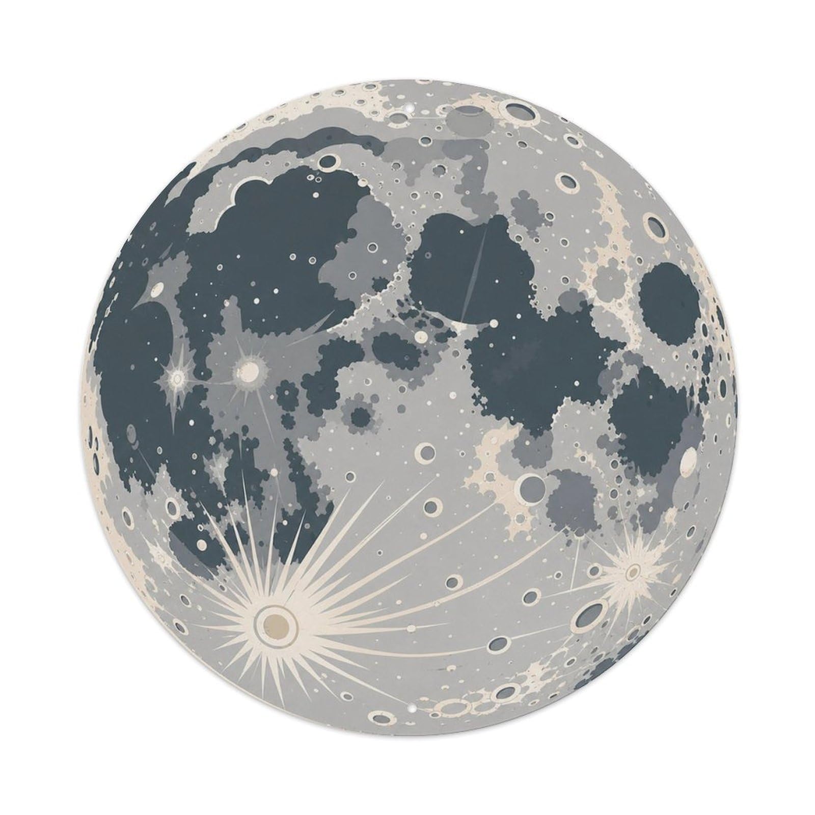 Odgynaw 8X8inch(20X20cm) Deep Sky Moon Lunar Surface Astral Glow Observatory Metal Tin Sign