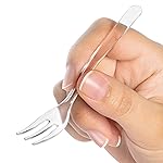Tasting Mini Forks 100CT - LORESO Clear Mini Plastic Forks For Fruit, Dessert and Frozen cakes, BPA Free, Reusable 3.8 Inches - Pack of 100