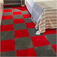 Vista 1 de Azulejos de alfombra entrelazados de 12 x 12 pulgadas, 10 tapetes de espuma EVA, alfombras de felpa suave y esponjosa, tapete de juego