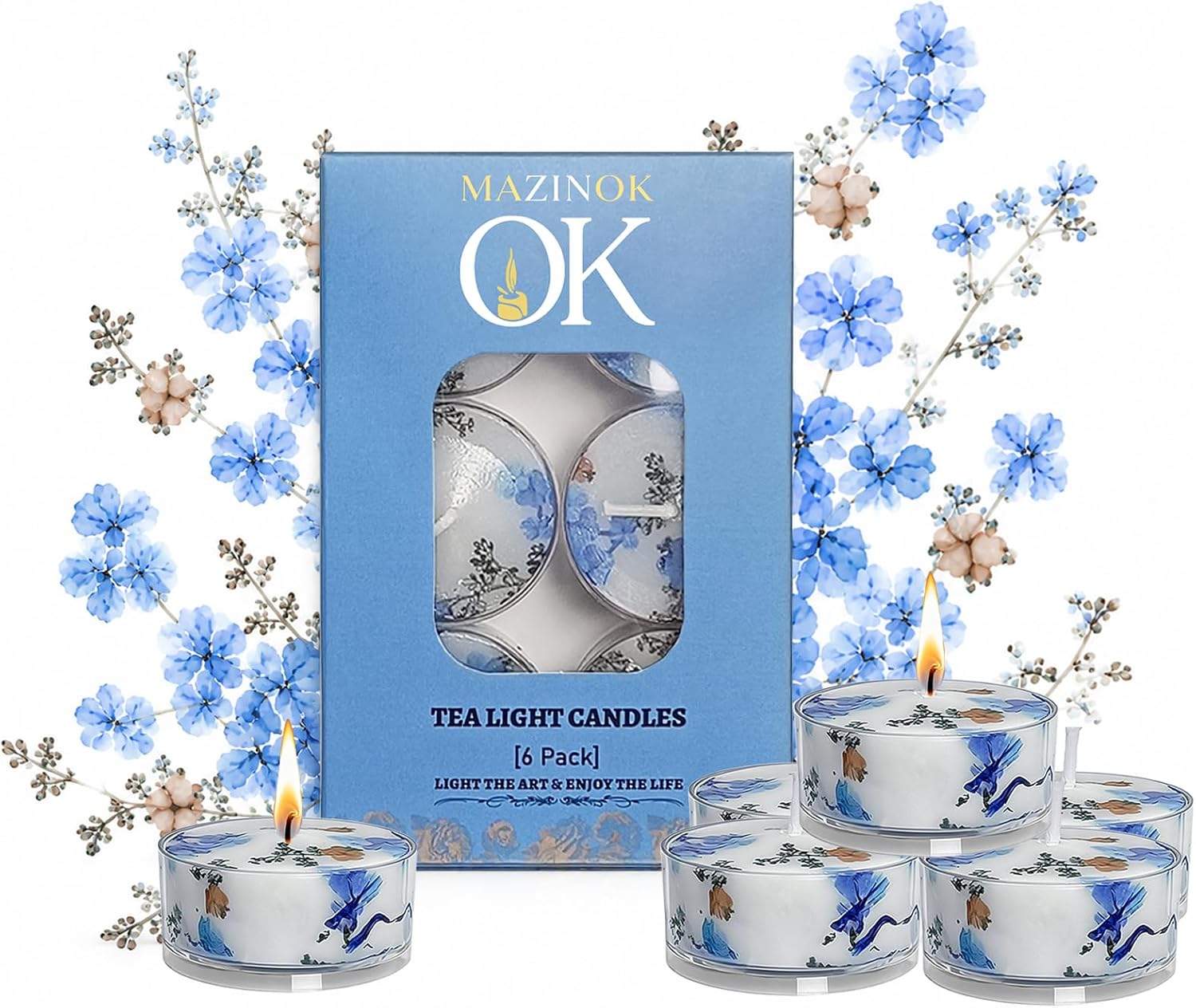 Lavender Unscented Tealight Candles, 6 Count Smokeless Tea Lights | Mini Candles ;Stable Flame;Burning 3+;for Home , Weddings, Events, Emergencies and Occasions