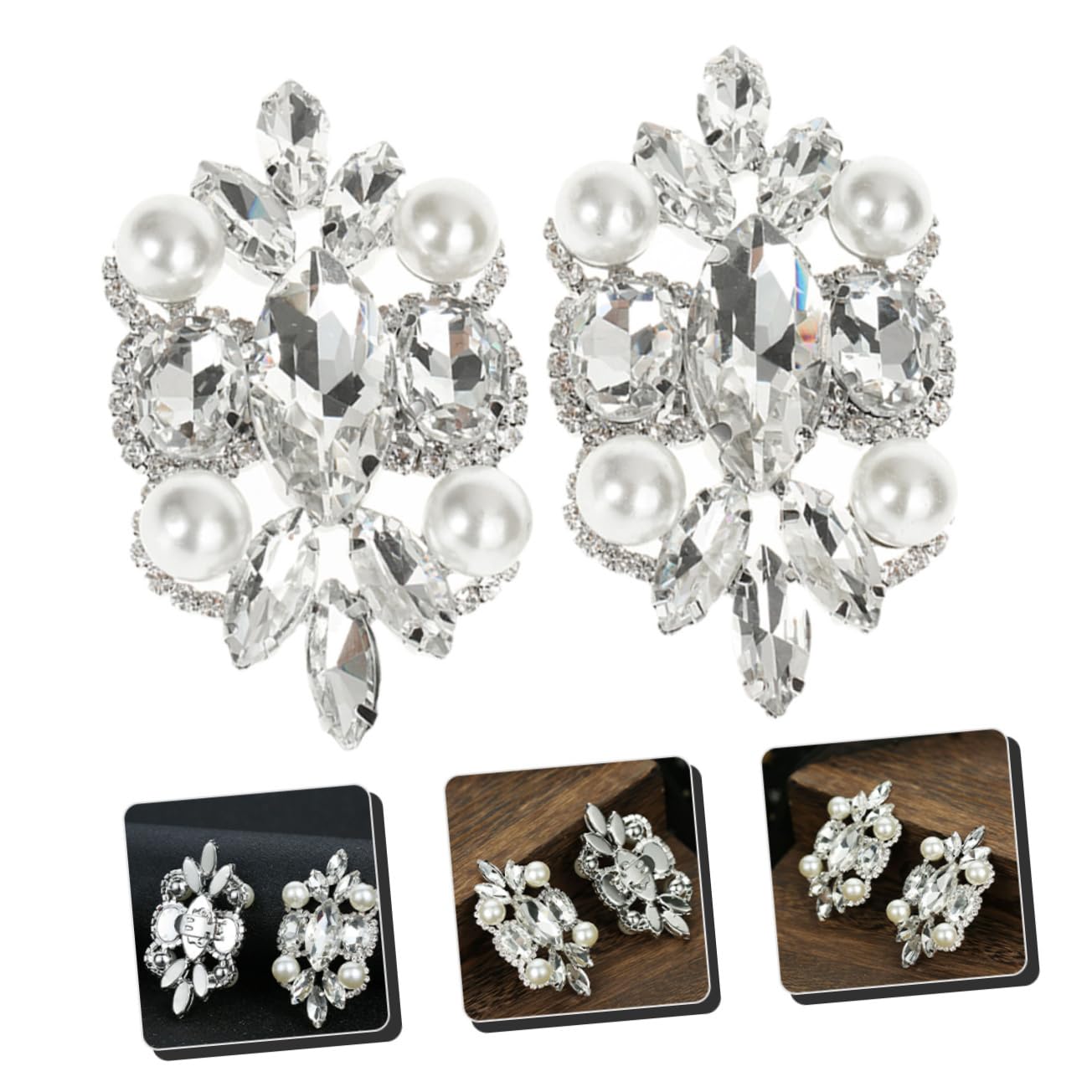 PACKOVE Fibbia Per Scarpe Da Sposa Fermagli Per Scarpe Strass Scarpa Ornamenti Nuziali Ciondoli Per Di Perle Ornamenti Di Perle Fermagli Per Fibbie Per Addominali