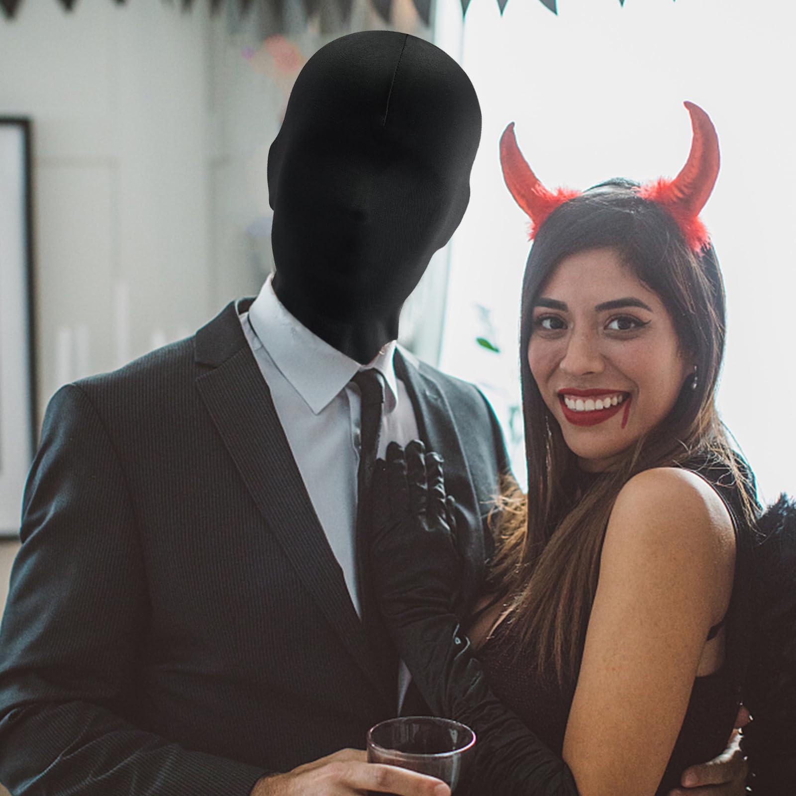 Masque Facial Noir 3 Pièces Masques D'Halloween, Masque Intégral