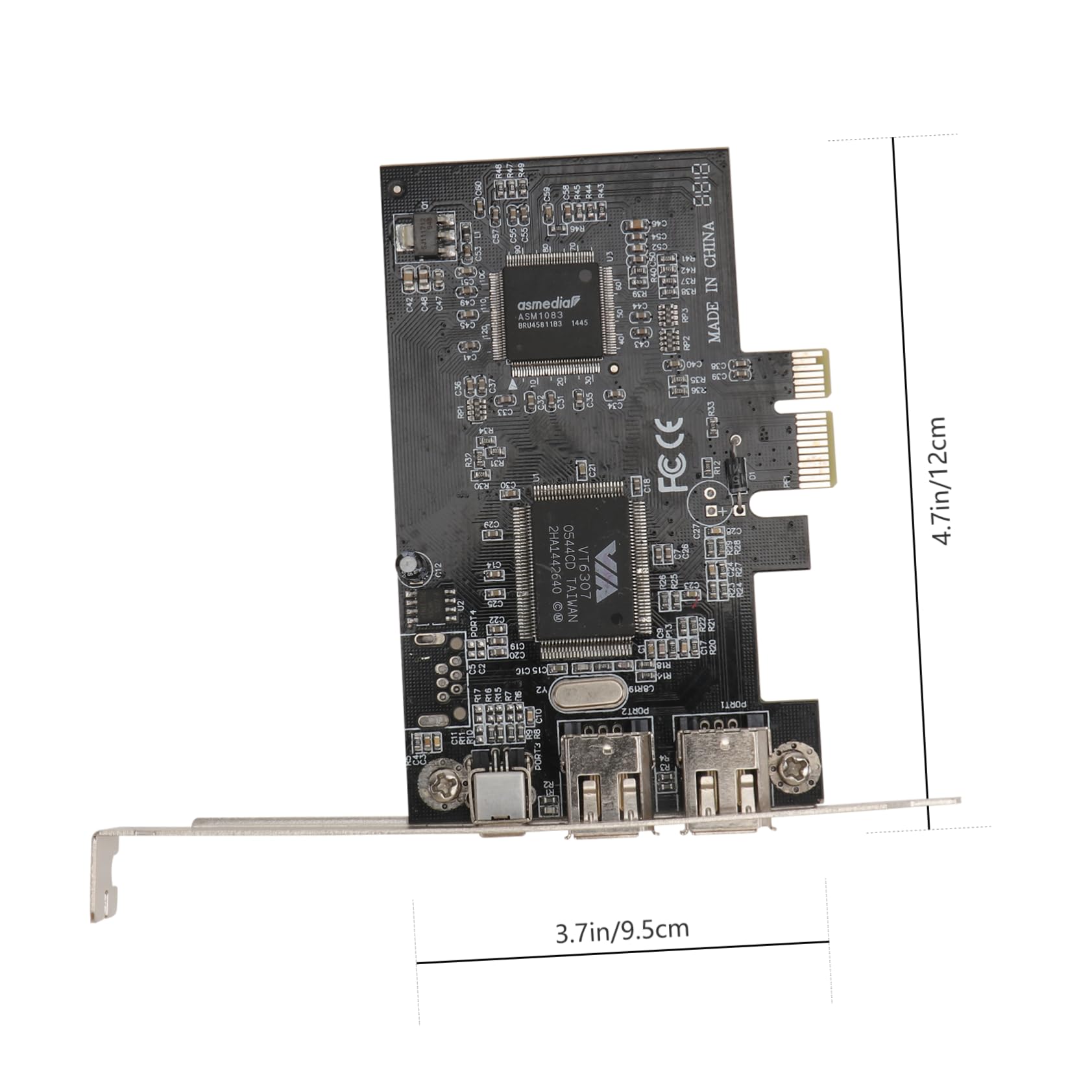 KONTONTY Pcie to Expansion Card with External Ports Low Profile Bracket and Cable for Desktop Pc Supports Openhci Specifications Mbps Transfer Rate