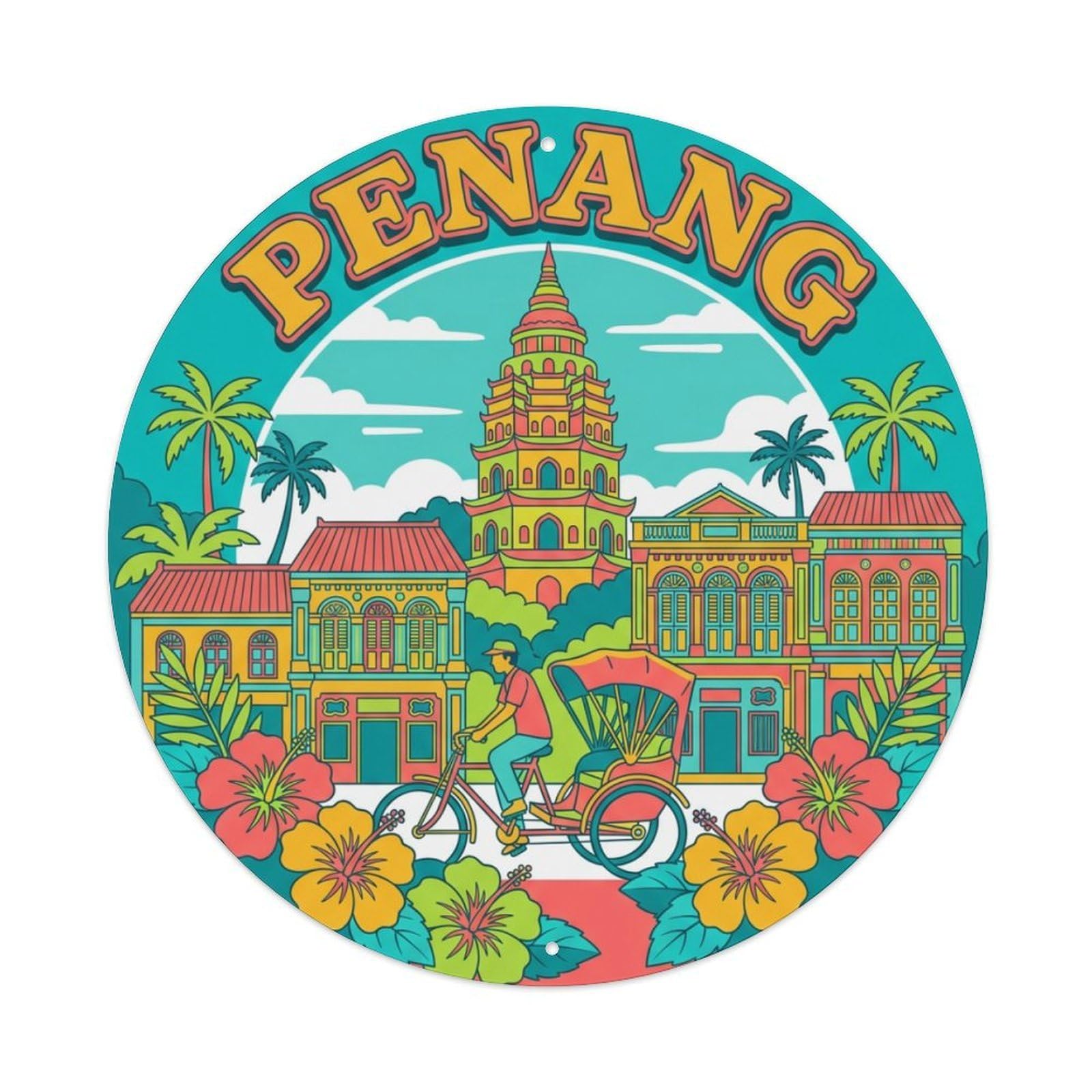 Travel Retro Malaysia Penang Metal Tin Sign