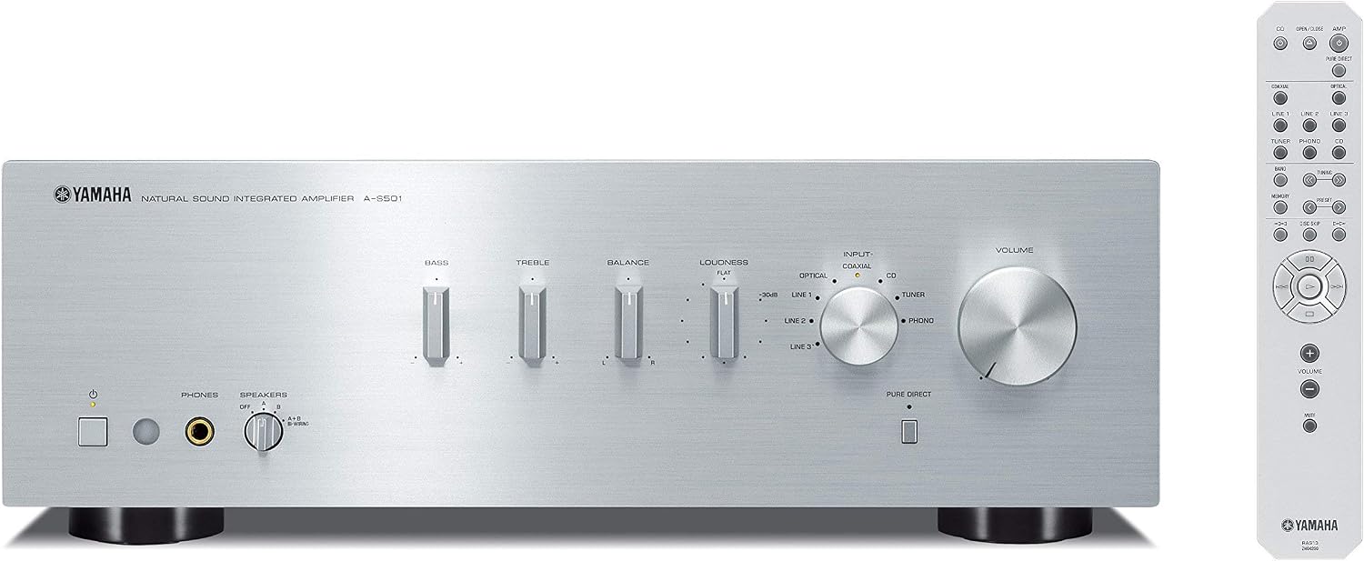 Yamaha A-S501SL Natural Sound Integrated Stereo Amplifier (Silver) (Renewed)