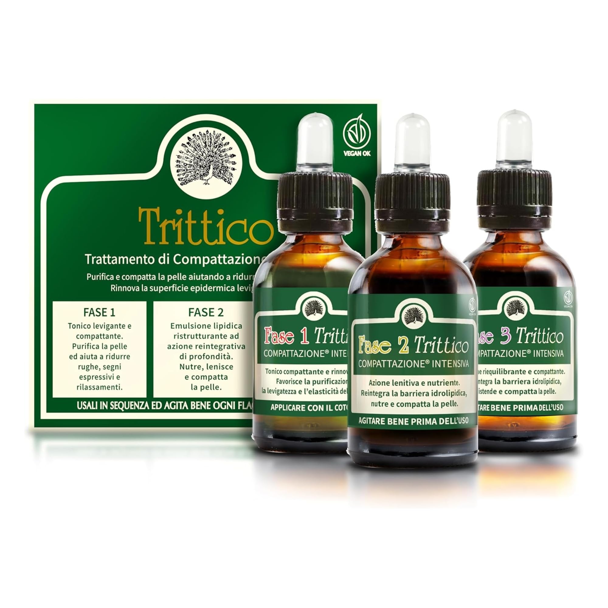 Mary Rose Trittico 3 X 10 ml, Siero Viso e Siero Antirughe Donna Uomo, Skincare Settimanale Bio e Vegan, Trattamento Illuminate Alternativo allo Scrub Viso, Pelle Compatta e Levigata, Made in Italy