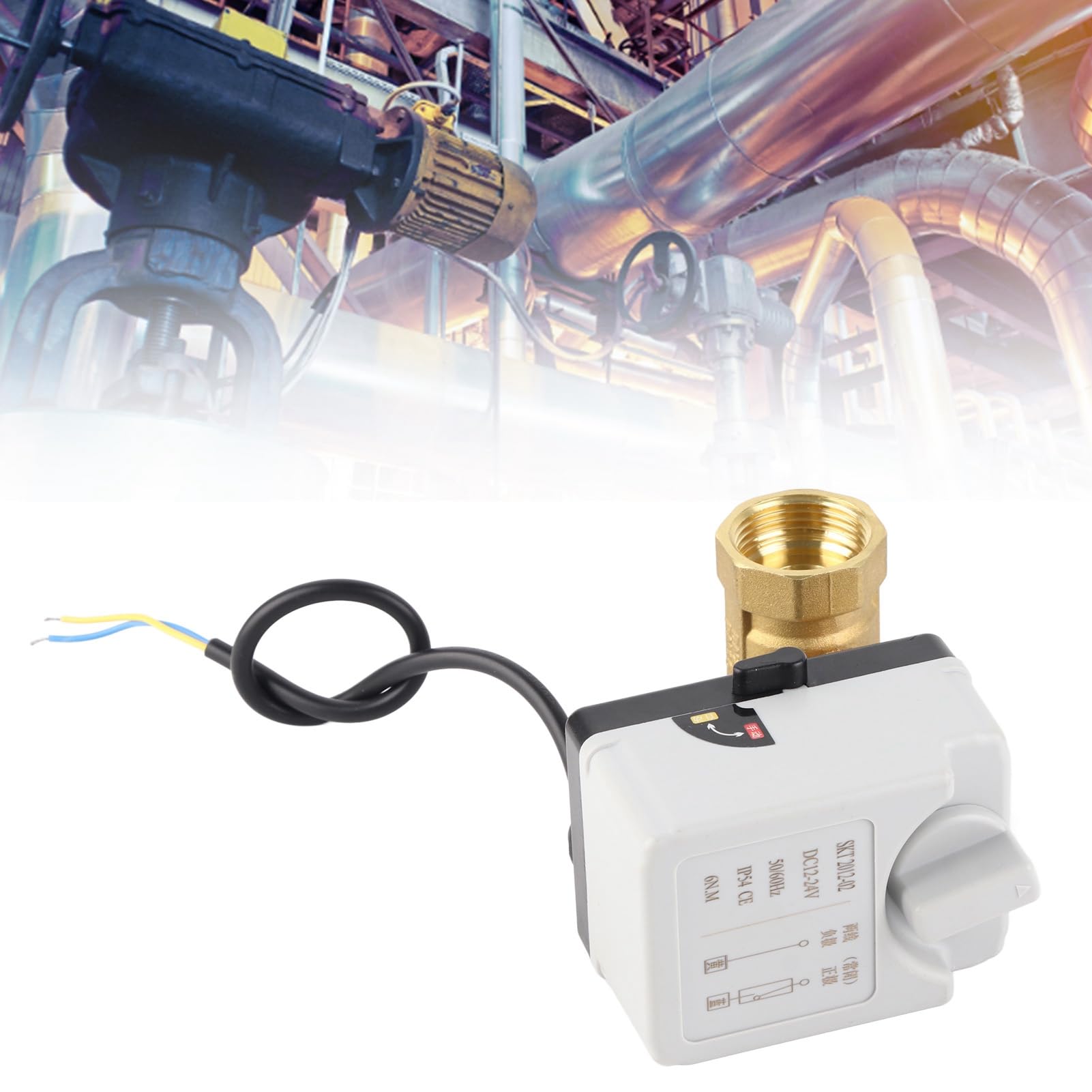 VALVOLA A SFERA MOTORIZZATA OTTONE ABS SMART CONTROL RESISTENTE ALL'ACQUA DN25 DC 12V‑24V ACCESSORIO Uso industriale