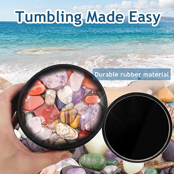 Electric Rock Tumbler Machine, Gemstones Polisher with Leakproof Rubber Barrel, Dual-Wheel Drive/Noise Reduction Barrel