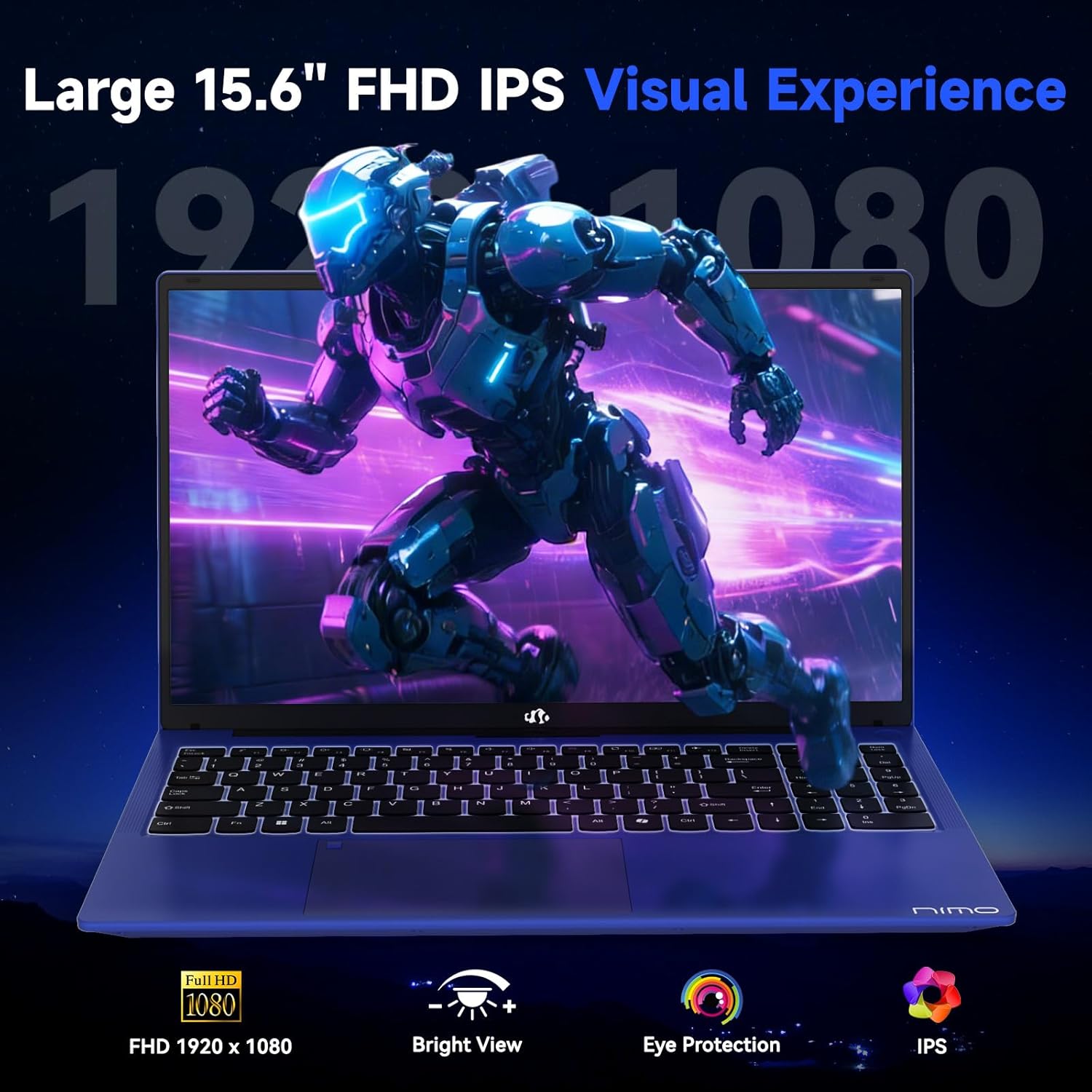 NIMO 2025 Gaming Laptop, 15.6" FHD Laptop with AMD R7 7735HS (Beat i7-12650H, Up to 4.75GHz), 16GB DDR5 RAM 512GB SSD Computer with Radeon 680M 100W Type-C Backlit KB Fingerprint - Image 6