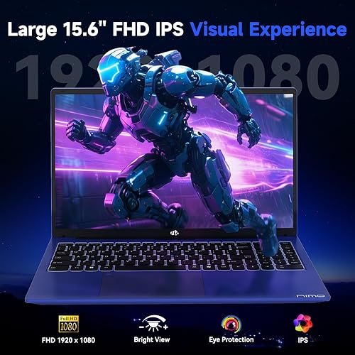 Miniatura 6 de NIMO Laptop para juegos 2025, portátil FHD de 15.6 pulgadas con AMD R7 7735HS (Beat i7-12650H, hasta 4.75 GHz), 16 GB DDR5 RAM 512 GB SSD