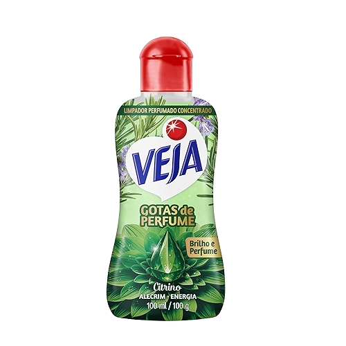 Veja Gotas de Perfume Citrino Alecrim Limpador Perfumado Concentrado 100 ml