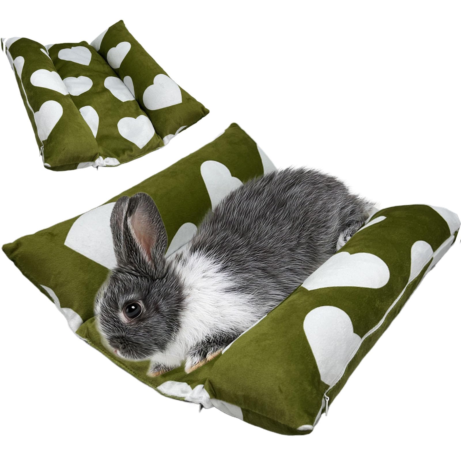 Amremsu 16.5 X 18in Removable and Washable Soft Rabbit Bed, Thickened and Softer Bunny Bed, Double-Sided Plush Rabbit Beds,Rabbits Concave Bed,Small