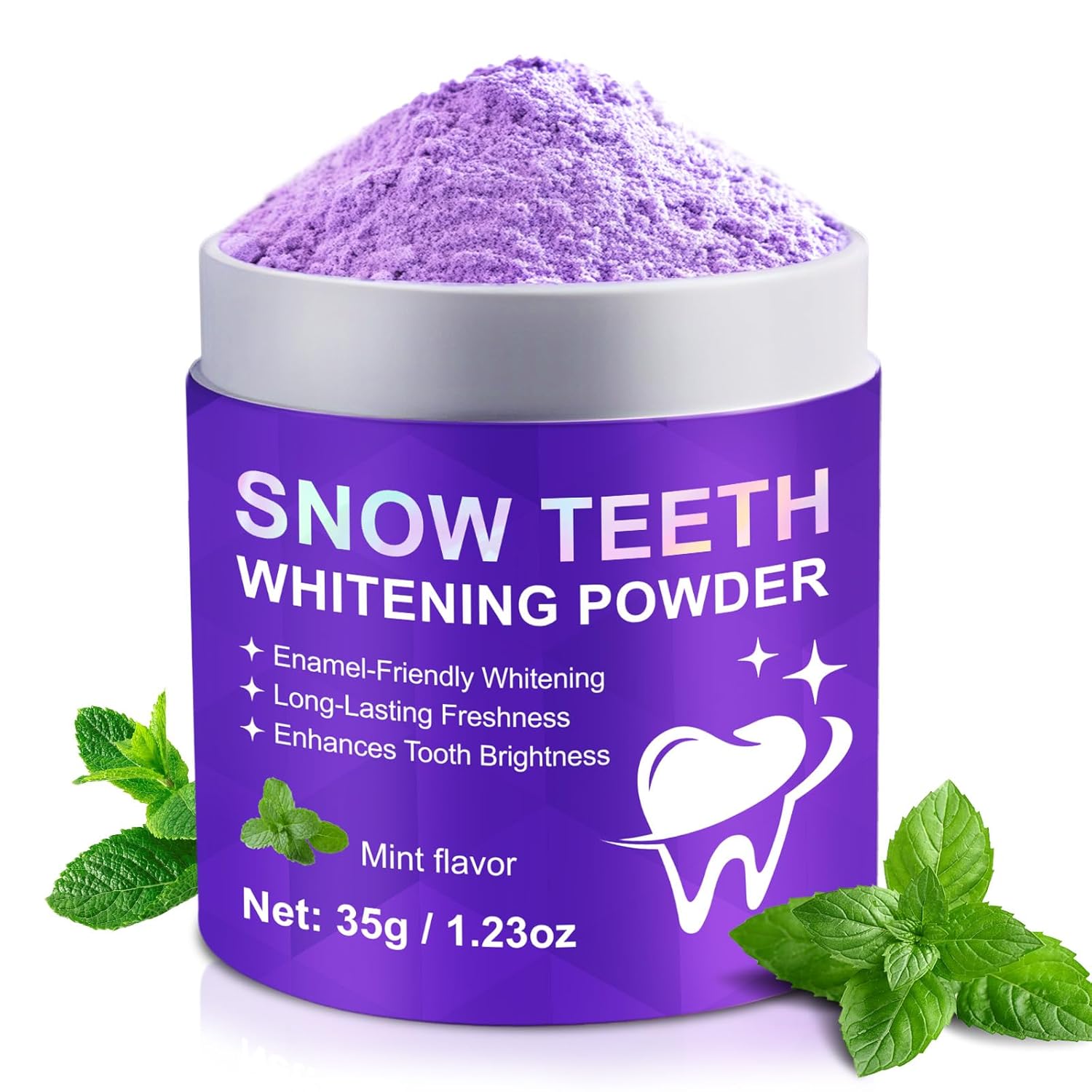 Teeth Whitening Powder - Snow Teeth Whitening Powder with Pap Formula Peroxide-Free No Sensitivity Enamel Safe - Removes