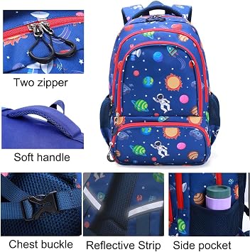 JiaYou Unisex Primary School Backpack Boys Girls Casual Daypack fit for school travel daily life(Unicorn,19 Liters)