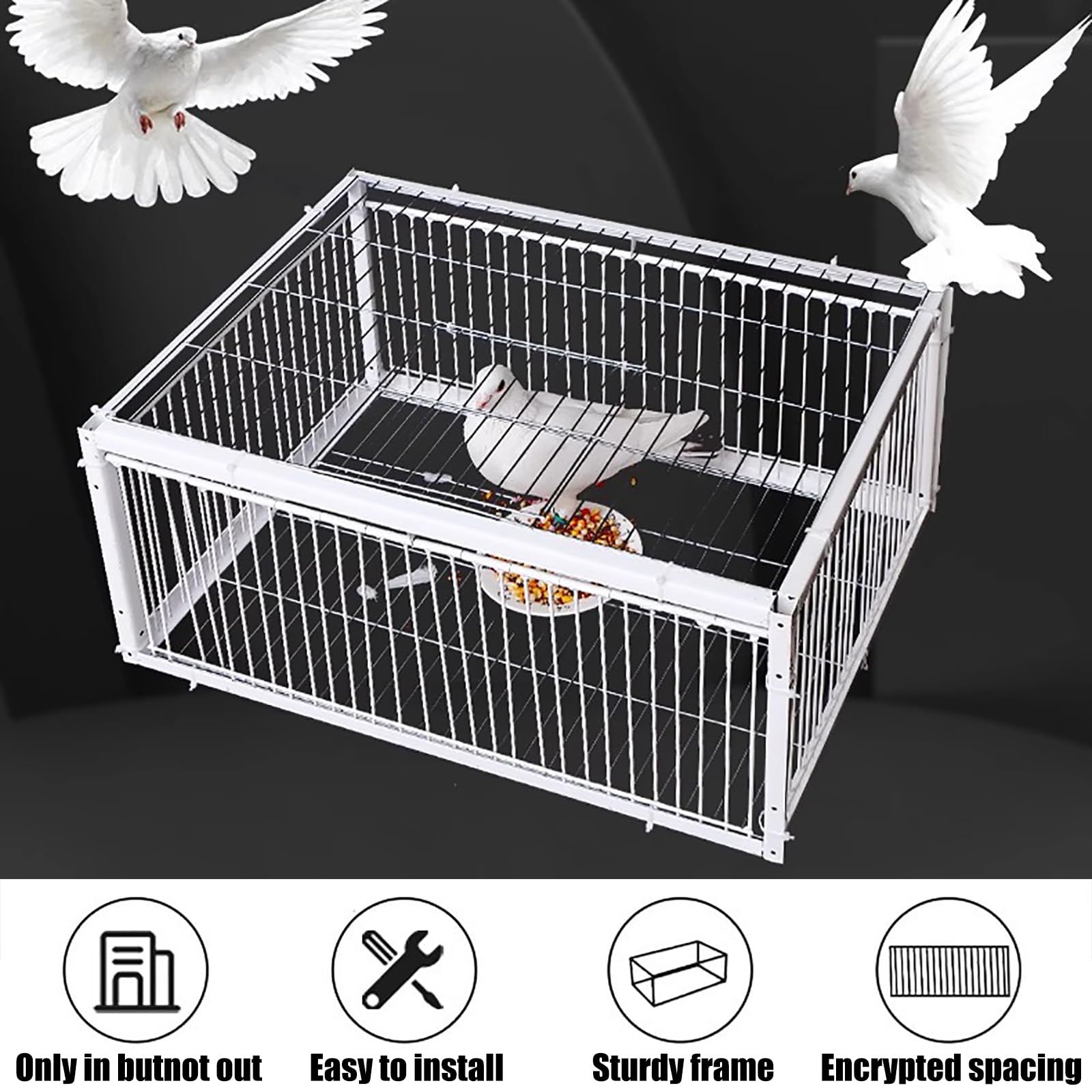 Jaula para pájaros, Trampa para Palomas, Jaula para gallinas y pájaros con diseño a Prueba de Fugas, gallinero portátil para Palomas con Entrada unidireccional, Jaula para Palomas de Cuatro