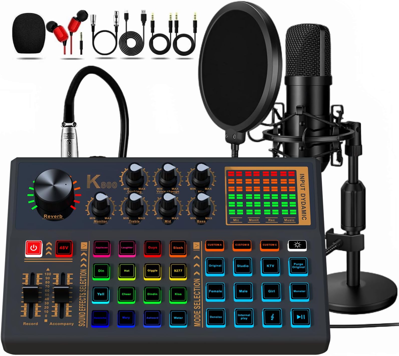 DEEPCRAFF 2Sets Microphone Kit for Home Recording with Mic Adapter and ...