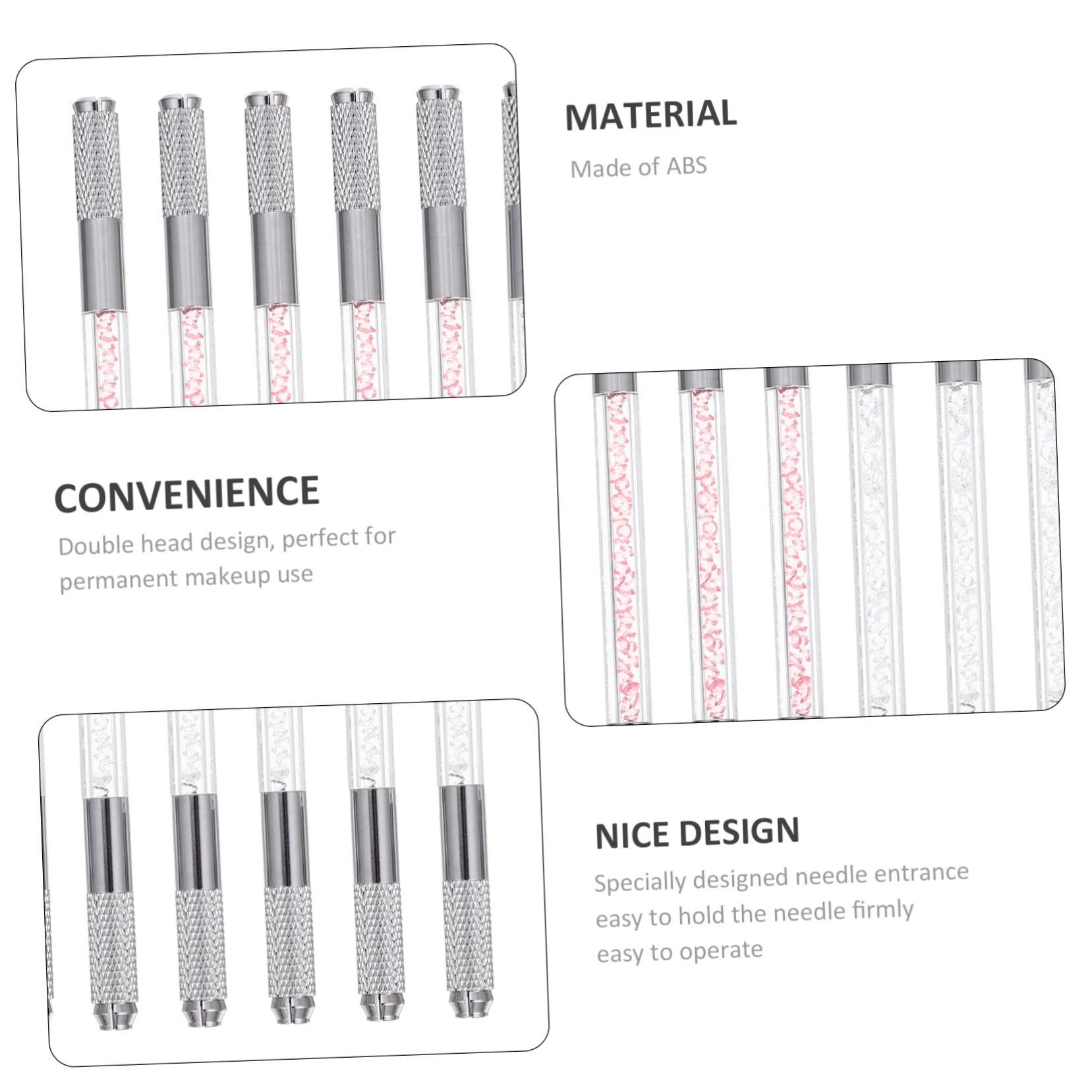 VALICLUD Penne per Microblading Decorazione per Sopracciglia Doppia Punta Set 10 Pezzi Facile da Impugnare in Abs, Decorazione, per Principianti ed Esperti Principianti ed Esperti