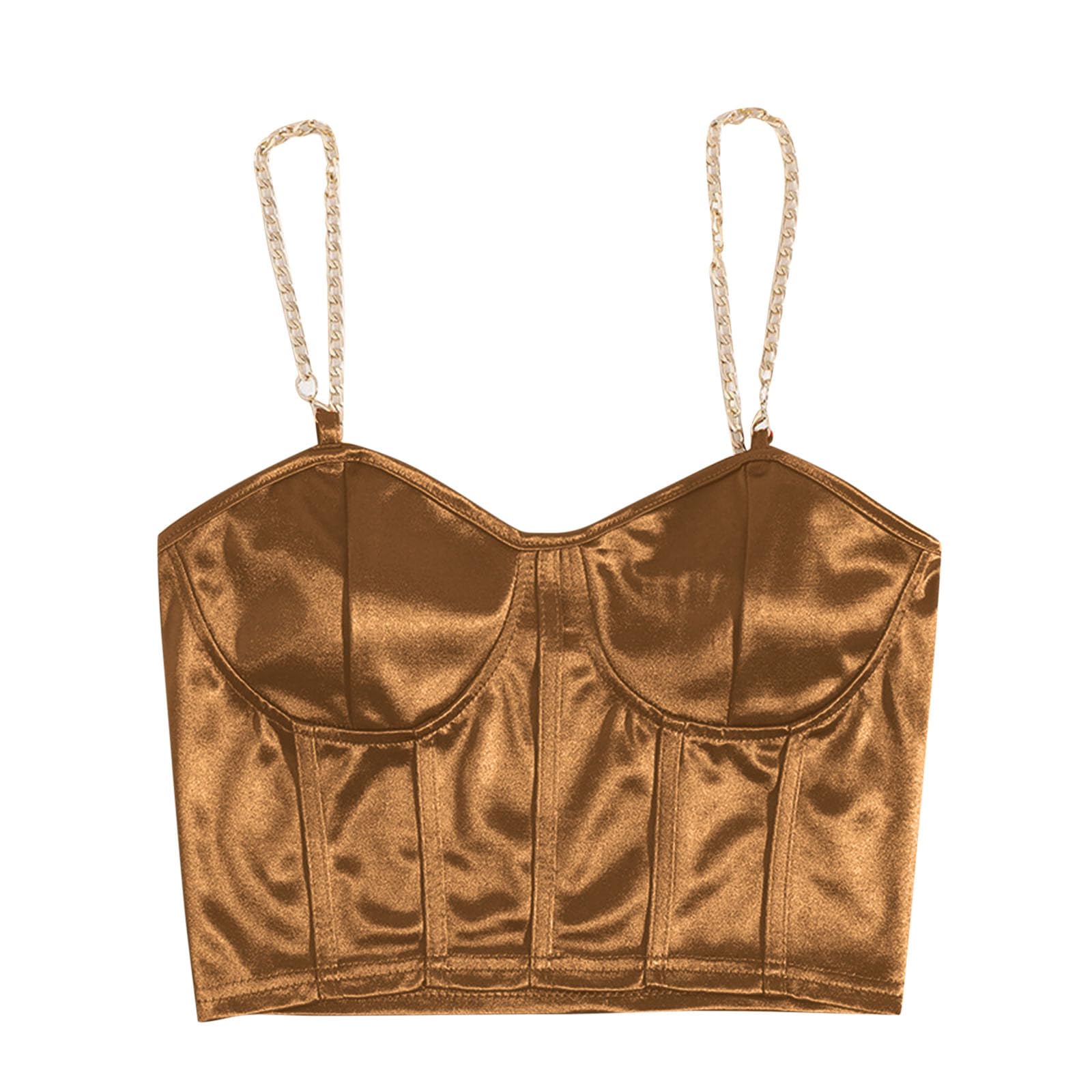 JOAU Women Sexy Chain Spaghetti Strap Crop Tank Top Corset Y2K Fashion Bustiers Party Clubwear Summer Going Out