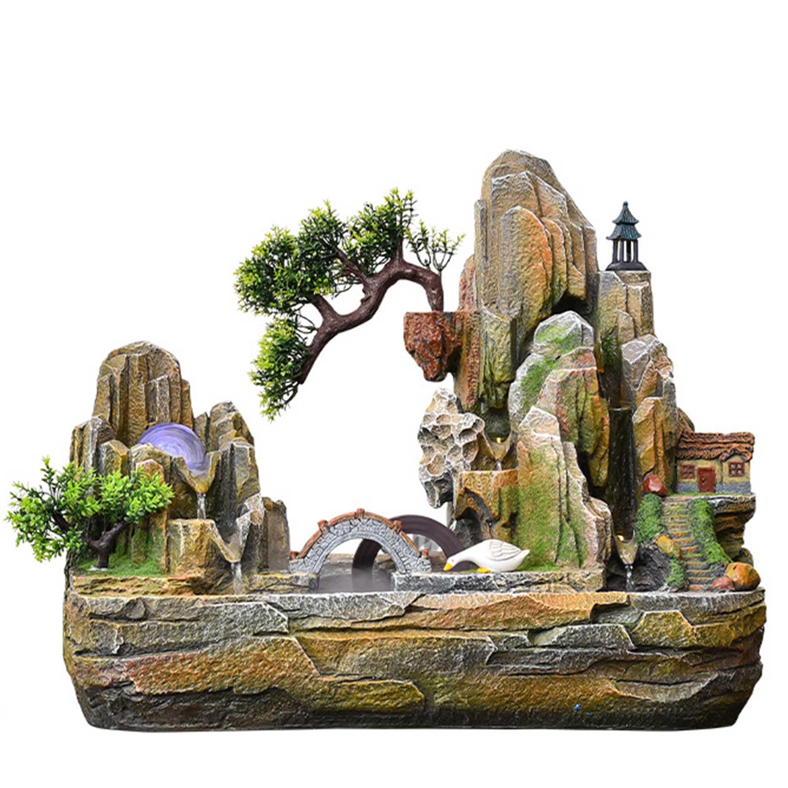DECORN Tabletop Waterfall Rockery Fountain for Home Décor -