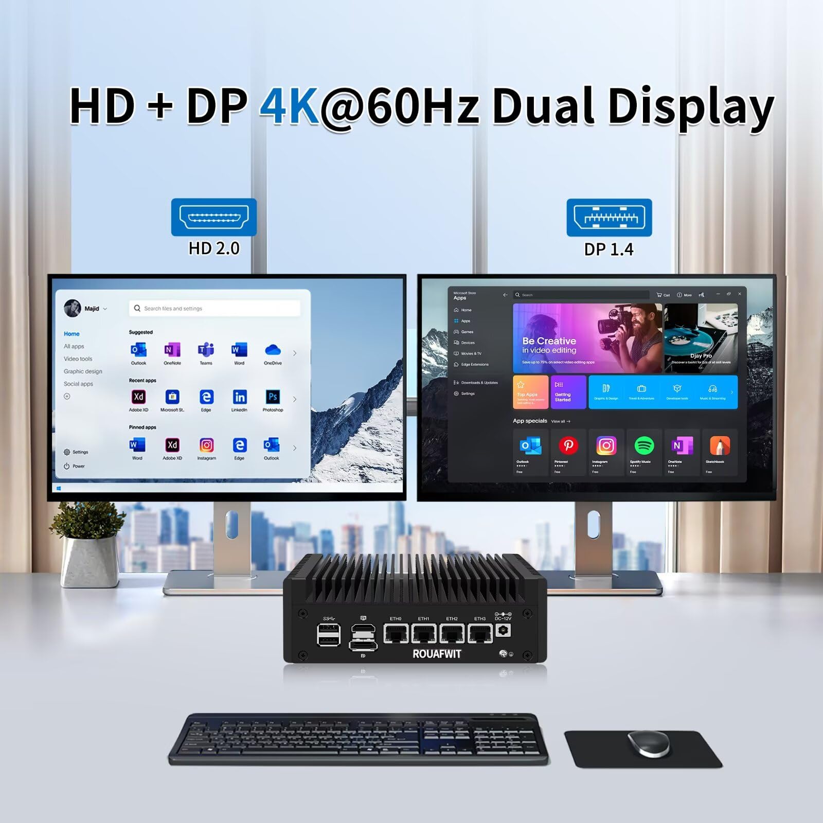 Mini PC Firewall N150 (Upgraded N100), Micro Computer OPNsense Appliance, DDR5 NO RAM NO SSD, 4 x 2.5GbE i226V LAN Fanless Hardware, TF Slot, Support 1v4 Nvme Adapter