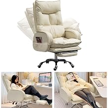 Home Office Chair High Back PU Leather Swivel Lumbar Support Height Adjustable Desk Chair Tilt Footrest Computer Ergonomic Task Chair, Big & Tall Design
