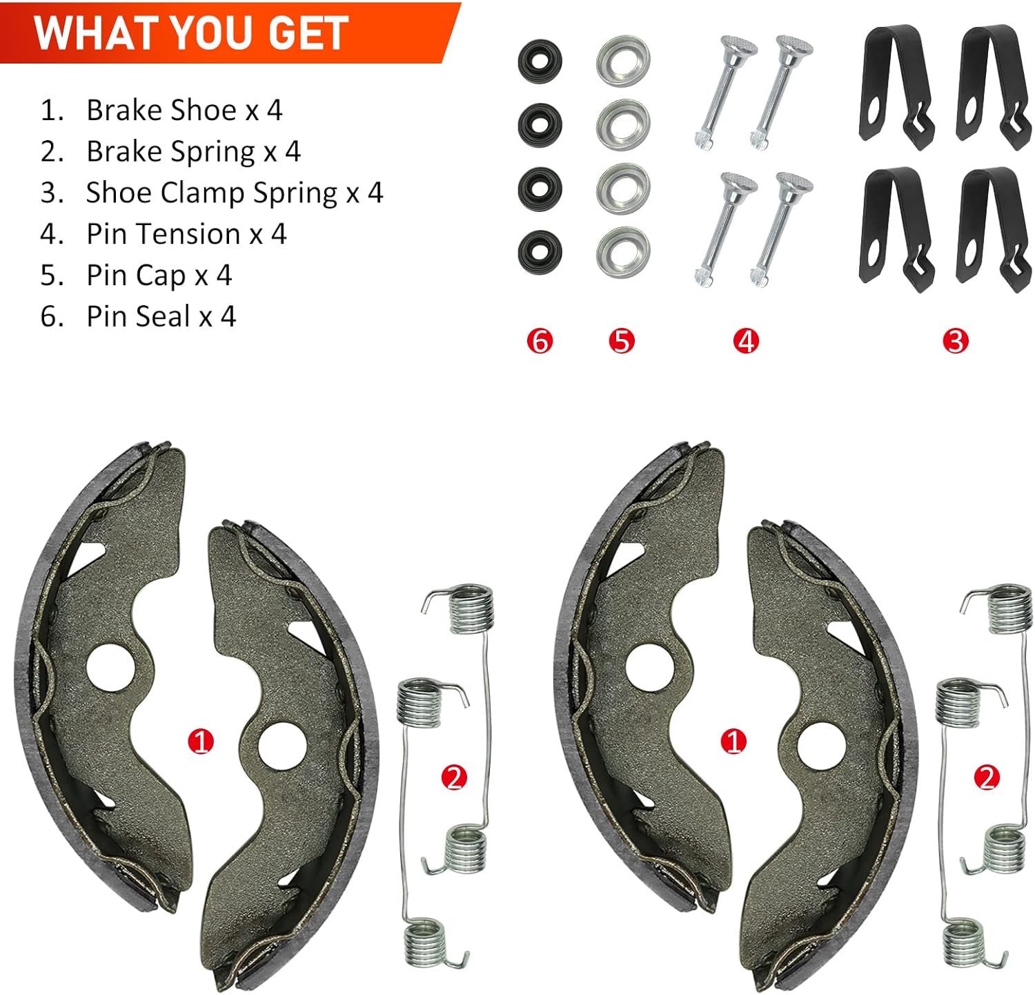JAVIK Front Brake Shoes for Honda FourTrax 300 2x4 TRX300 1988-2000