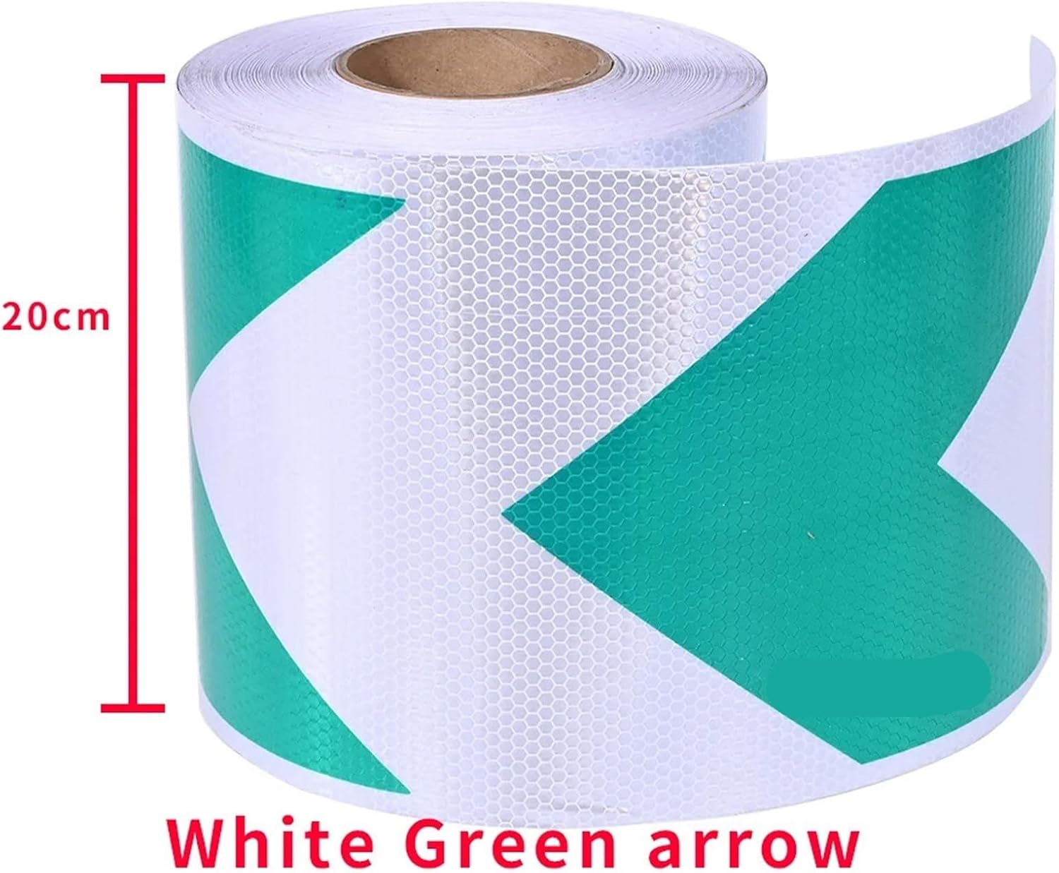 Versatile 20cmx5M Reflective Decorative Bike Sticker White Red Self-Adhesive Reflector Tapes Road Sign(White-Green)