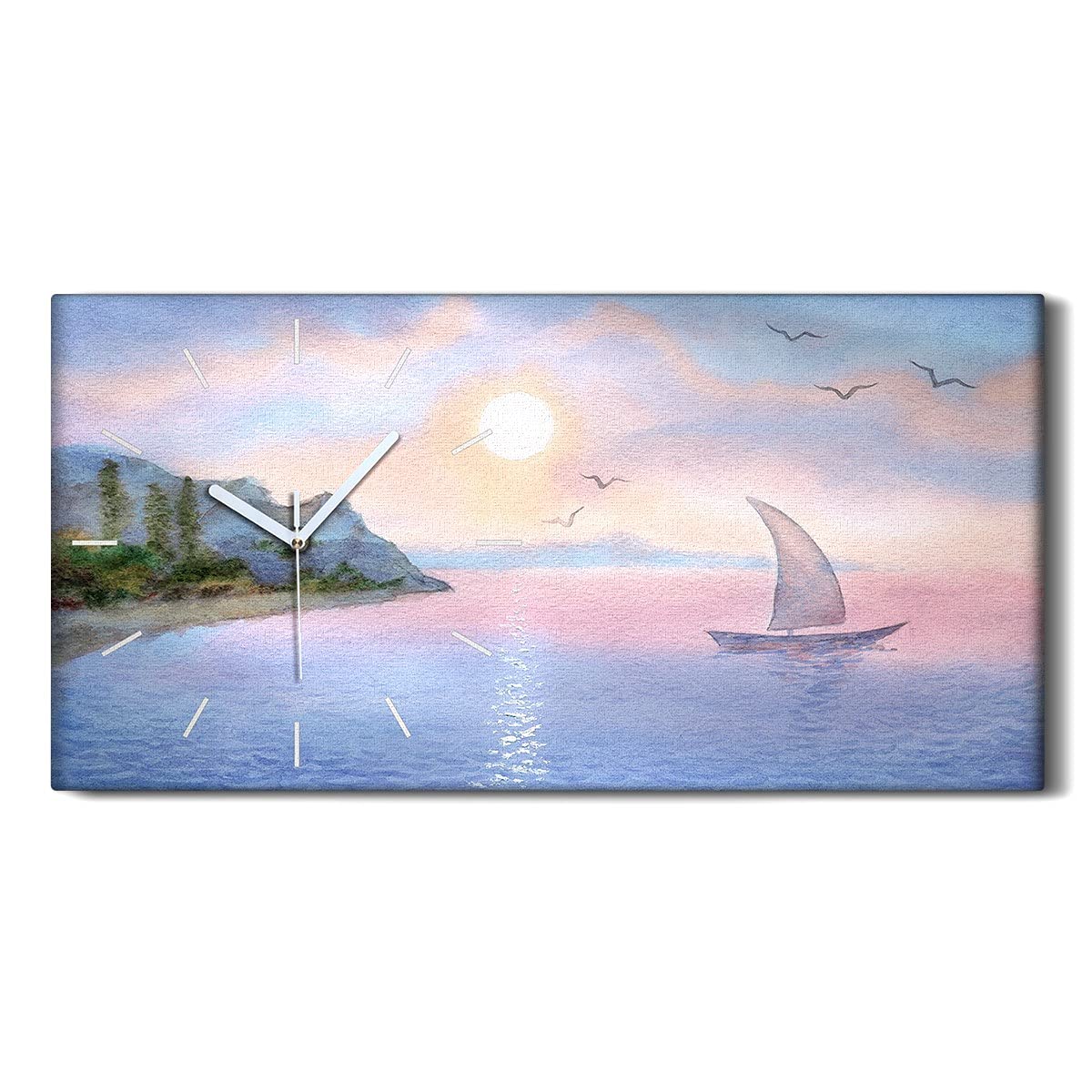Horloge silencieuse sans tic-tac avec motif mer aquarelle pour des nuits paisibles