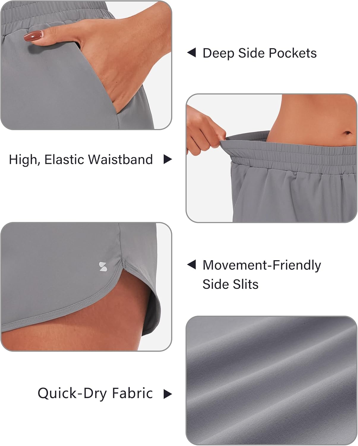 Stelle Womens 3" Running Shorts Mesh Liner High Waisted Workout Shorts Quick Dry Dolphin Athletic Shorts with Pockets - Image 4