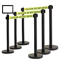 Vista 24 de VIP Crowd Control - Juego de barreras de seguridad con cinturones retráctiles, 91 cm de altura, cinturón de 198 cm y soporte de pared