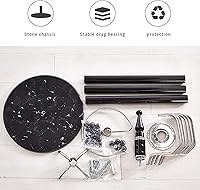 Vista 14 de Perchero de metal independiente, percheros con 16 ganchos, base de mármol, perchero para sombrero, perchero de metal, para dormitorio, sala de Blanco