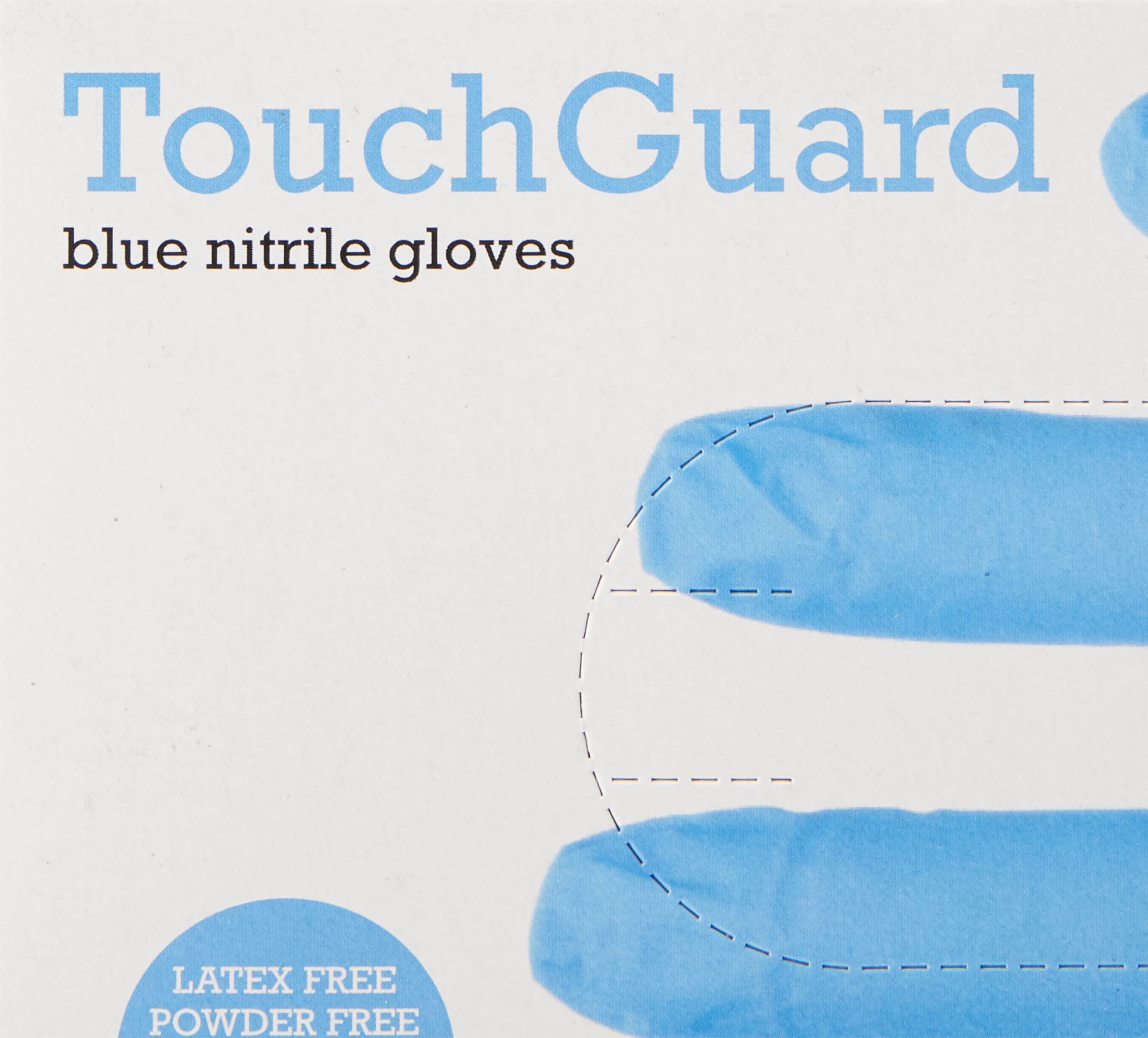 TouchGuard Gants à usage unique bleus en nitrile, non-poudré et sans latex, boîte de 10*100, taille M