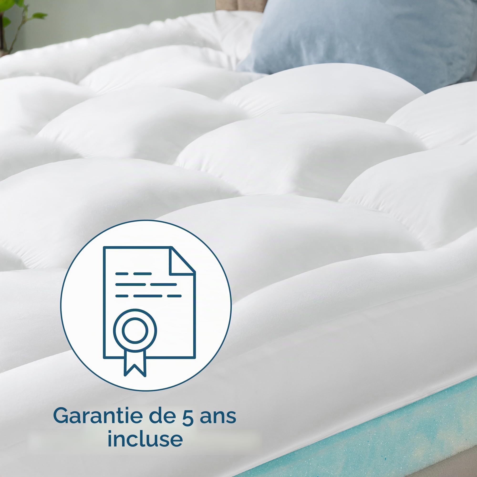 Zinus Surmatelas en Mousse viscoélastique - 140 x 200 cm - Épaisseur 10 cm - Design à cellules Ouvertes - Certifié Oeko-Tex - Respirant et orthopédique - Confort Ergonomique - Résistance Moyenne -