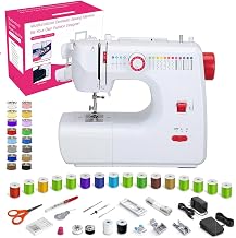 ミシン 小型 コンパクト 初心者向け 人気 電動ミシン 電子ミシン ミニミシン sewing machine 12Vハイトルクモーター 金属フレーム 滑り止めベース搭載 16種類内蔵ステッチ 返し縫い機能 2段階速度調節 フットペダル＆収納引き出し LEDライト 自動糸巻き フリーアーム 豊富なアクセサリーセット 日常手作りから家庭用DIYに最適（ホワイト）