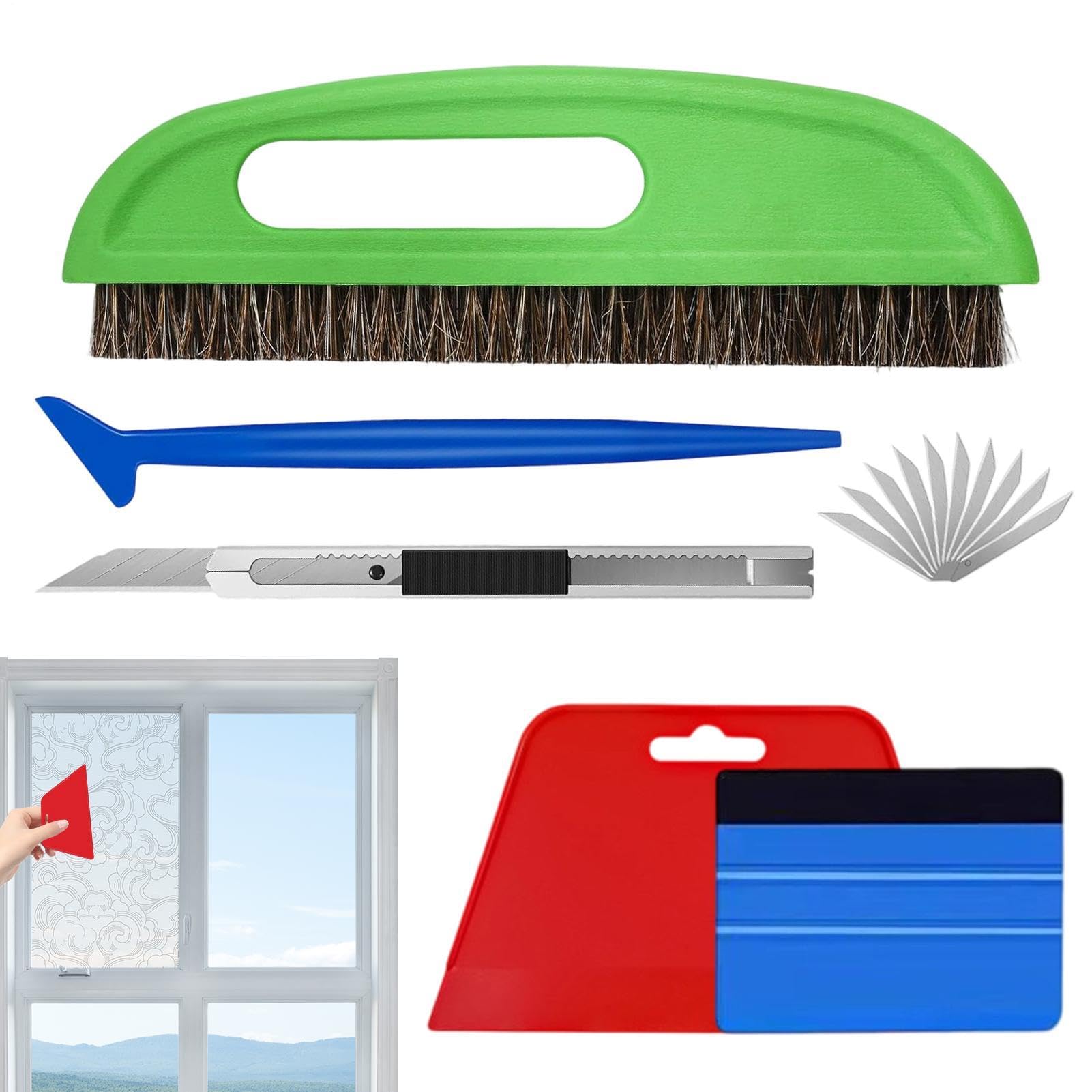 Kit application papier peint et raclettes de lissage pour film adhésif de meuble