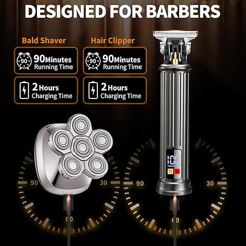 Miniatura 9 de ROZIAPRO Afeitadoras de cabeza para hombres calvos y recortadora de cabello profesional sin huecos, afeitadoras multifuncionales para calvas,