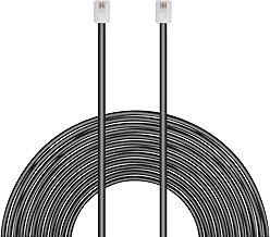 Uvital 33 Feet Telephone Landline Extension Cord Cable Line Wire with Standard RJ-11 6P4C Plugs(10M,1Pack) (Black)