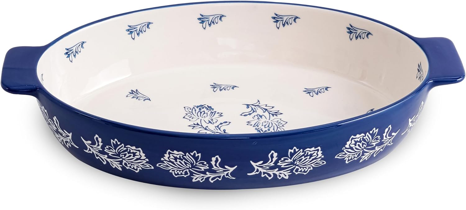 Wisenvoy Casserole Dish Baking Dish Ceramic Au Gratin Baking Dish Lasagna Pan Oval Casserole Dishes for Oven - Thumbnail 4