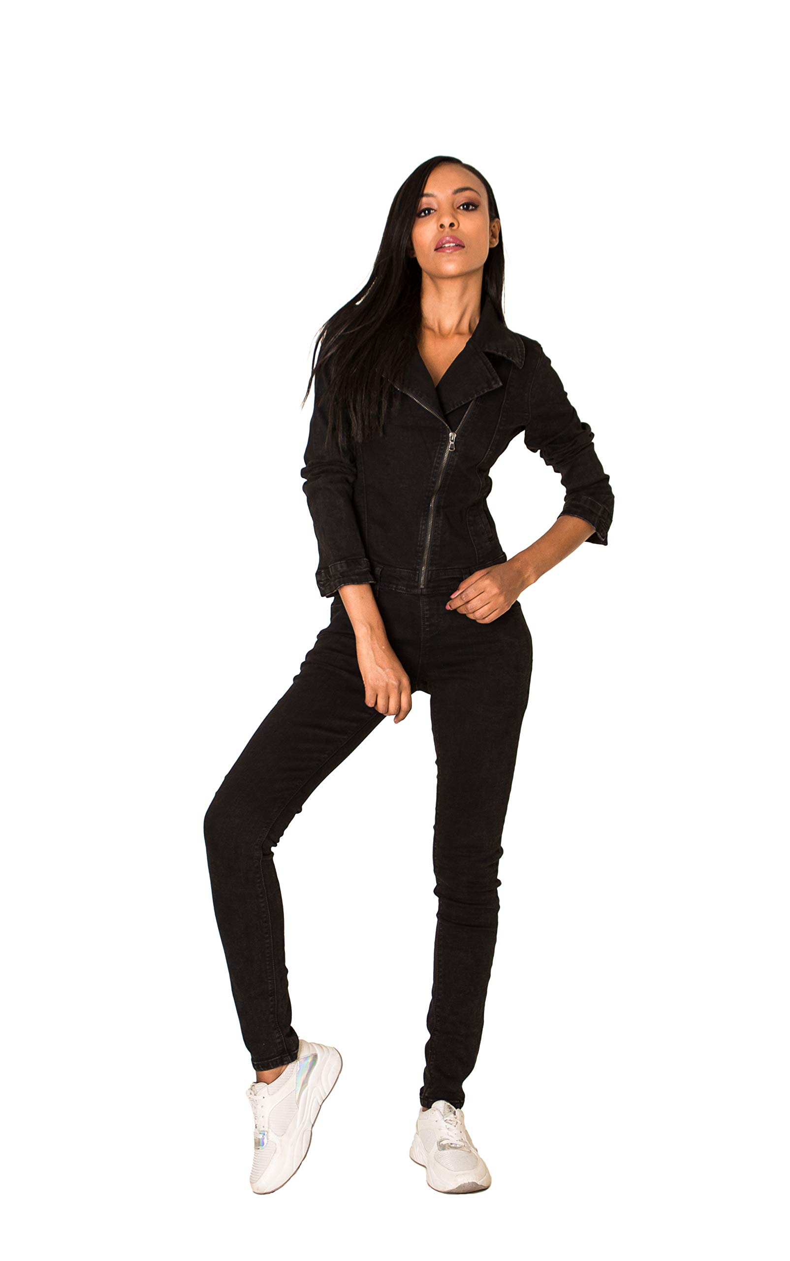 Nina Carter S387 - Mono vaquero para mujer, corte ajustado, mono vaquero