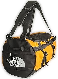 Gilman Duffel, Durable Sports Bag with Backpack Shoulder Straps and Padded Side Grab Handles, Black/Yellow, Size S, 50L (TNF)